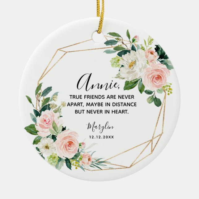 Adorno De Cerámica Los verdaderos amigos personalizados nunca están l (Frente)