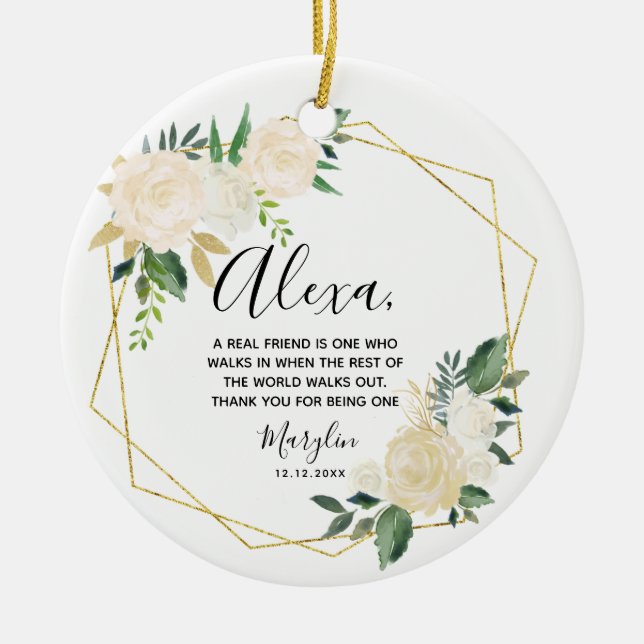 Adorno De Cerámica Los verdaderos amigos personalizados nunca están l (Frente)