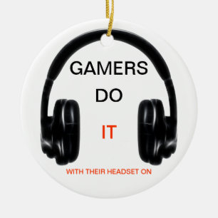 Adorno De Cerámica Los videojugadores lo hacen. ¡Con sus auriculares