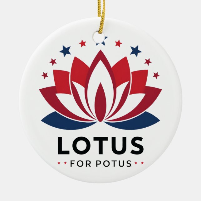Adorno De Cerámica Lotus para POTUS Kamala Harris 2024 (Frente)