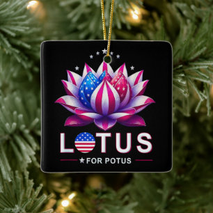 Adorno De Cerámica Lotus para Potus Kamala Harris Trendy Lotus Potus