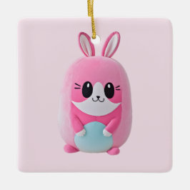 Adorno De Cerámica Lou Lou. Una criatura cariñosa, rosa