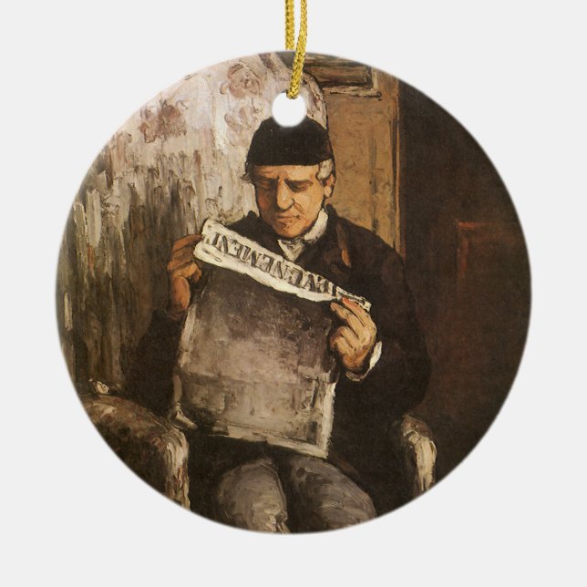 Adorno De Cerámica Louis Auguste Cezanne Padre Del Artista Leyendo (Frente)