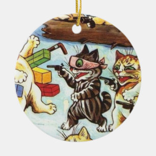 Adorno De Cerámica Louis Wain - Los Robadores Y Brigans Embosantes