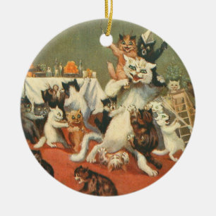 Adorno De Cerámica Louis Wain Merry Christmas