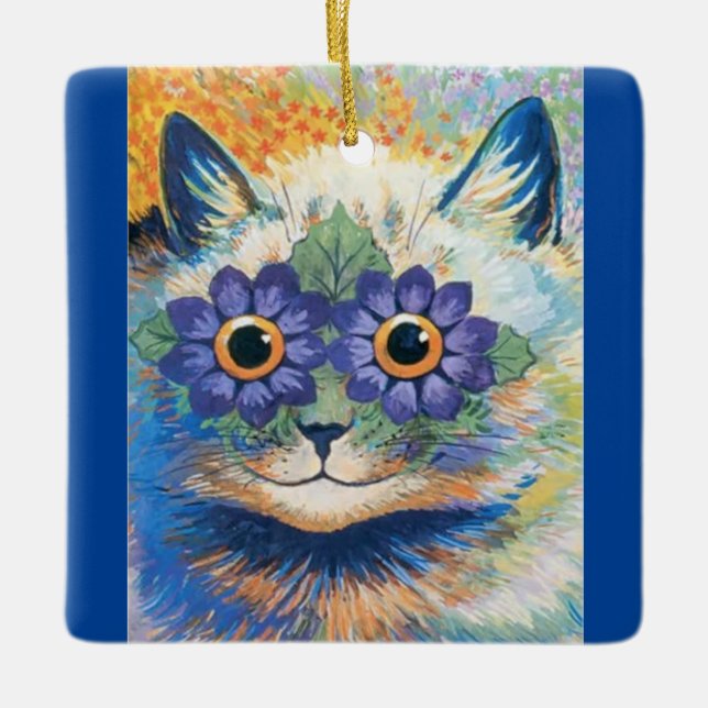 Adorno De Cerámica Louis Wain Psychedelic Cat (Anverso)