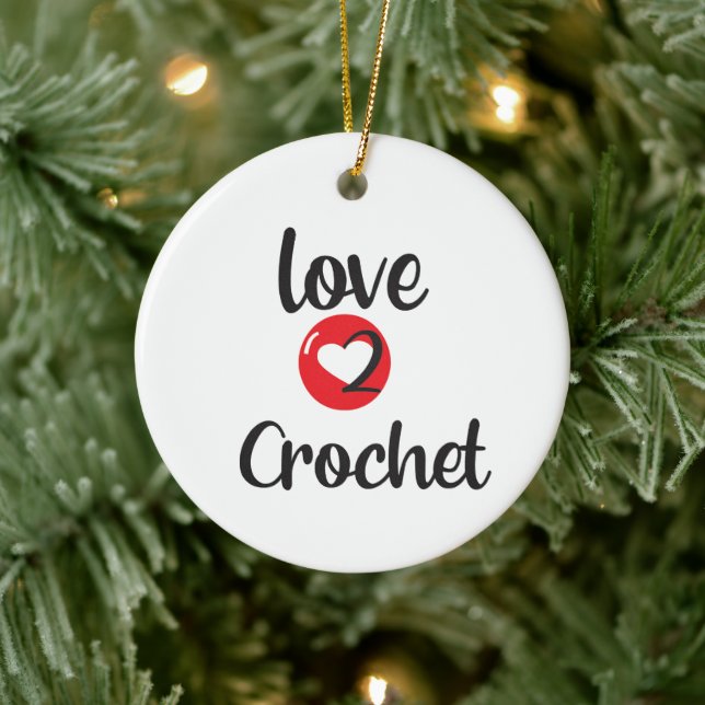 Adorno De Cerámica Love 2 Crochet (Árbol)