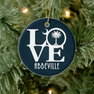 Adorno De Cerámica LOVE Abbeville Carolina del Sur