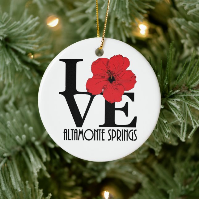 Adorno De Cerámica LOVE Altamonte Springs Red Hibiscus (Árbol)