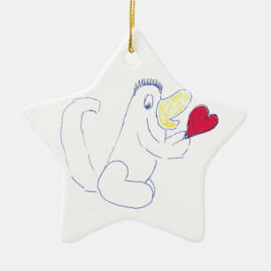 Adorno De Cerámica Love Bug Star Ceramic Christmas Ornament