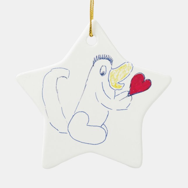 Adorno De Cerámica Love Bug Star Ceramic Christmas Ornament (Frente)