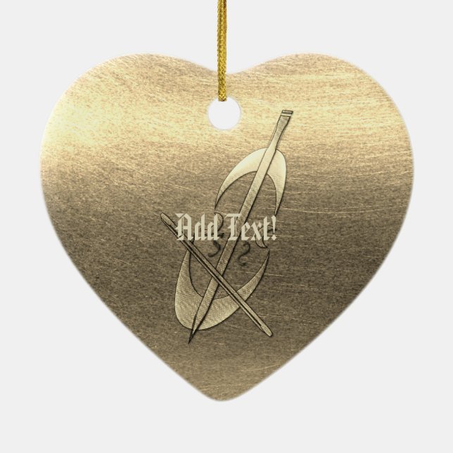 Adorno De Cerámica Love Cello Music Add Text Ornament (Atrás)