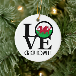 Adorno De Cerámica LOVE Crickhowell Wales