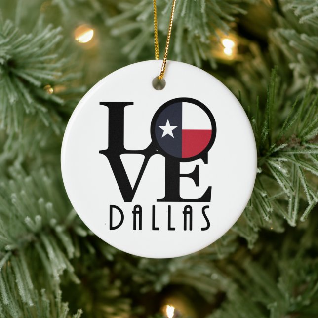 Adorno De Cerámica LOVE Dallas Texas (Árbol)
