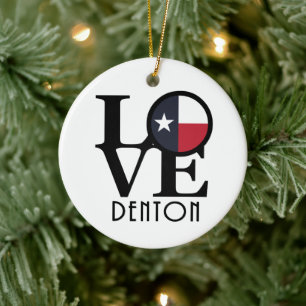 Adorno De Cerámica LOVE Denton Texas