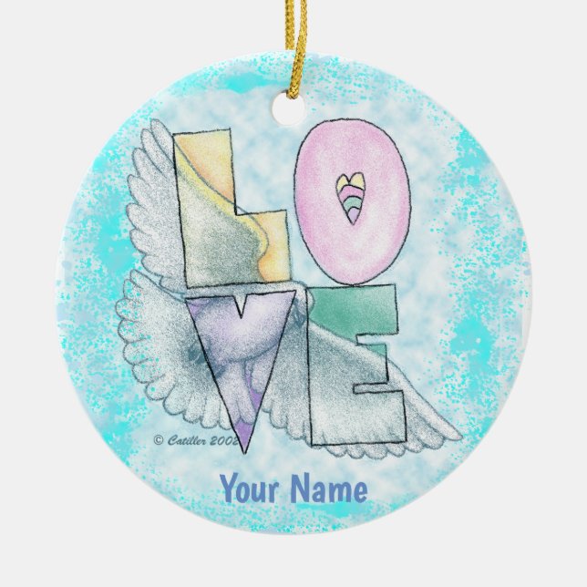 Adorno De Cerámica Love Dove (Frente)