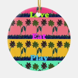 Adorno De Cerámica Love Eat Play Art Print
