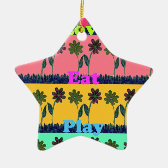 Adorno De Cerámica Love Eat Play Art Print (Frente)