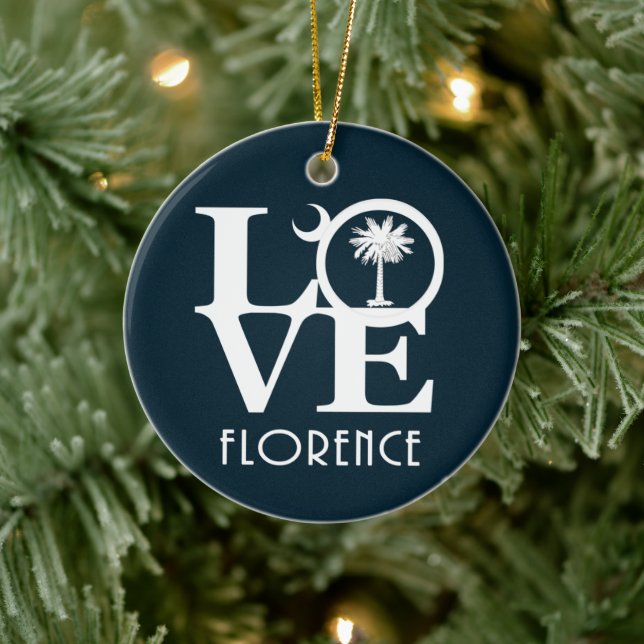 Adorno De Cerámica LOVE Florence, Carolina del Sur (Árbol)