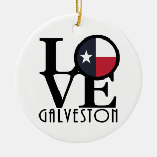 Adorno De Cerámica LOVE Galveston Texas