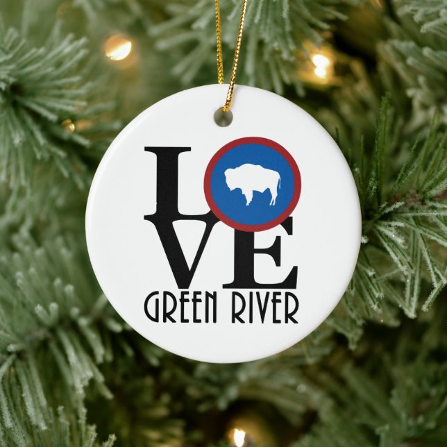 Adorno De Cerámica LOVE Green River Wyoming (Árbol)