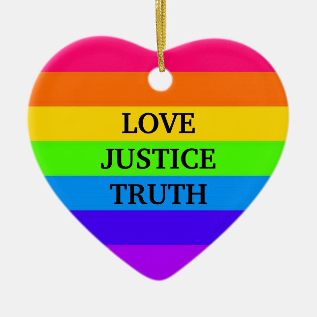 ADORNO DE CERÁMICA "LOVE JUSTICIA VERDAD" (Frente)