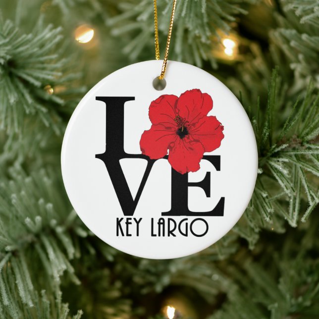 Adorno De Cerámica LOVE Key Largo Red Hibiscus (Árbol)