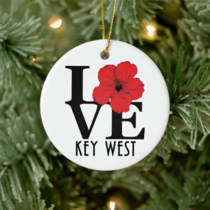 Adorno De Cerámica LOVE Key West Florida