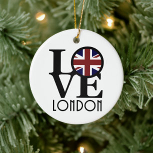 Adorno De Cerámica LOVE London (bandera del Reino Unido)