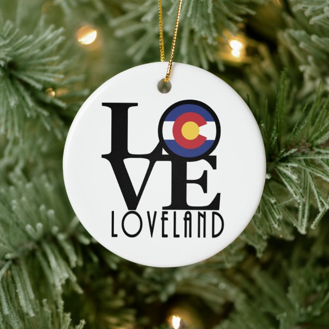 Adorno De Cerámica LOVE Loveland Colorado (Árbol)