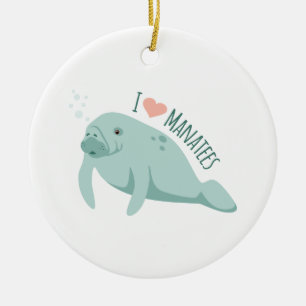 Adorno De Cerámica Love Manatees