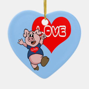 Adorno De Cerámica Love Piggy