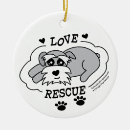 Adorno De Cerámica Love Rescue - Round Christmas Ornament