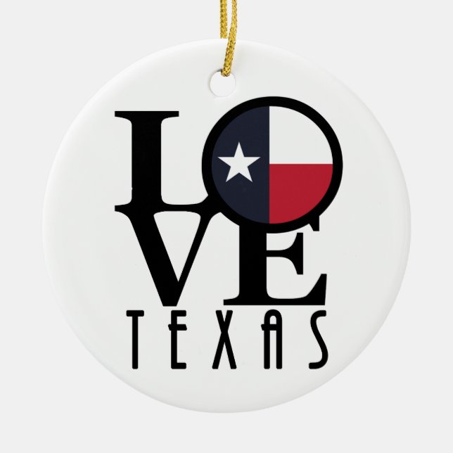 Adorno De Cerámica LOVE Texas Ornament (Frente)