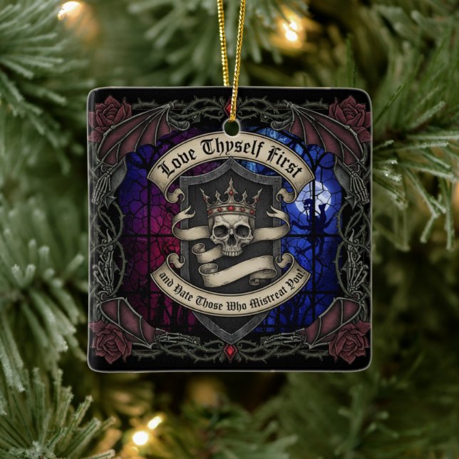 Adorno De Cerámica Love Thyself First (Árbol)