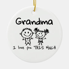 Adorno De Cerámica Love You Grandma Kids Art Personalized Gift
