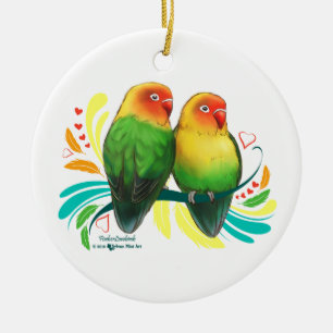 Adorno De Cerámica Lovebirds de Fischer