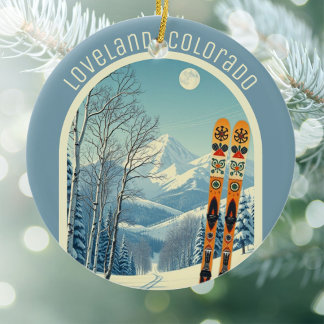 Adorno De Cerámica Loveland Colorado Montañas Rocosas esquí 