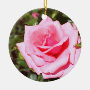 Adorno De Cerámica lovely rosa rosa con dulces corazones