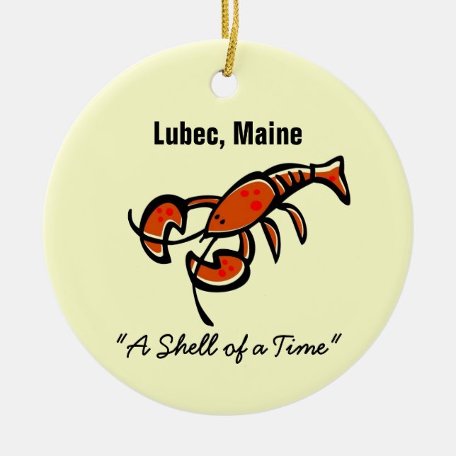 Adorno De Cerámica Lubec, Maine Lobster (Frente)