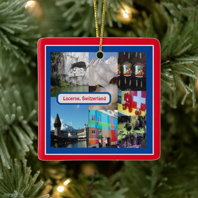 Adorno De Cerámica Lucerna, Suiza (Árbol)