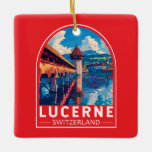 Adorno De Cerámica Lucerne Suiza Viaje al arte Vintage<br><div class="desc">Diseño de viaje vectorial retro de Lucerna. Lucerne,  una ciudad compacta de Suiza conocida por su conservada arquitectura medieval,  se encuentra en medio de montañas cubiertas de nieve en el lago Lucerne.</div>