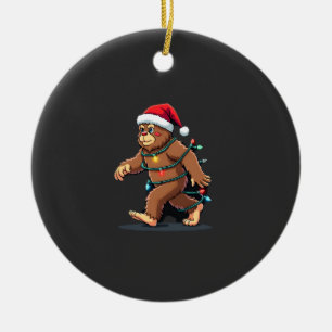 Adorno De Cerámica Luces de árbol de Navidad de Bigfoot Santa Xmas ch