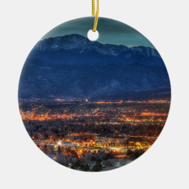 Adorno De Cerámica Luces de Colorado Springs (Frente)