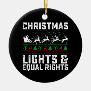 Adorno De Cerámica Luces de Navidad e Igualdad de Derechos Feminista