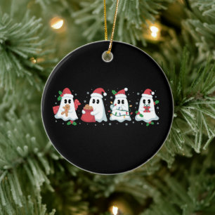 Adorno De Cerámica Luces de Navidad Fantasma Bonito Xmas Boo 