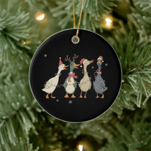 Adorno De Cerámica Luces de Navidad Patos Animales Divertidos Amante