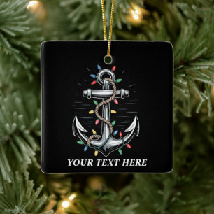 Adorno De Cerámica Luces de Navidad Personalizadas Barco de Vela 