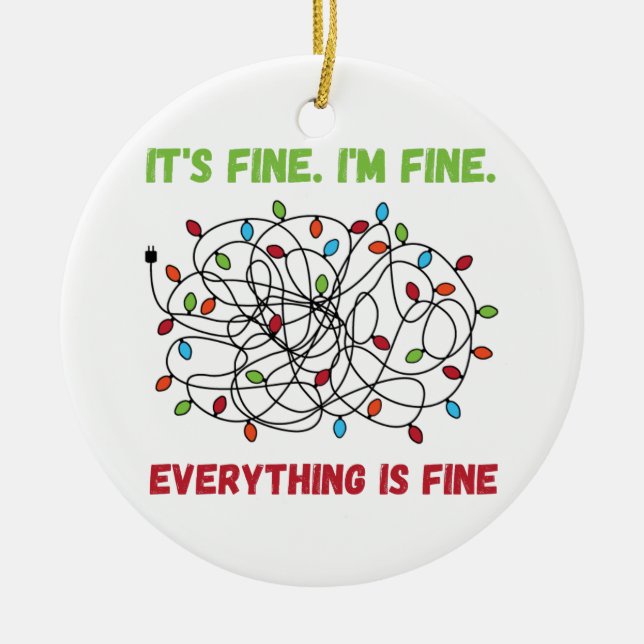 Adorno De Cerámica Luces de navidades - Gracioso estoy bien (Frente)