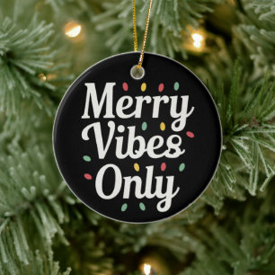 Adorno De Cerámica Luces de solo vibraciones alegres de Navidad para